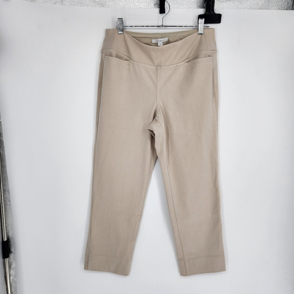 J.Jill Smooth Fit Crop Pants Dark Oatmeal Beige Medium Petite NWT 353322